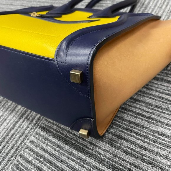 Celine Multicolor Suede And Leather Micro Luggage Tote - Picture 12 of 16